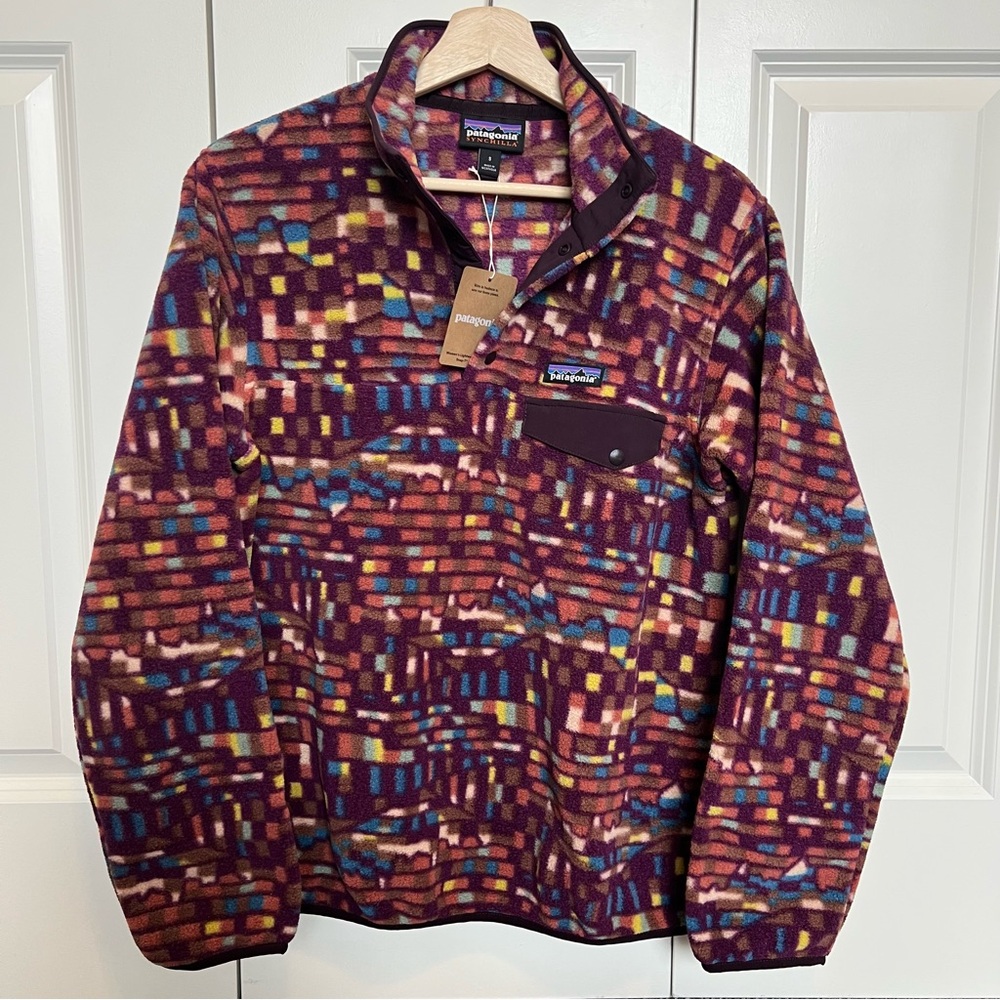 NWT Patagonia Synchilla Fitz Roy Patchwork Night Plum Purple Women’s Small